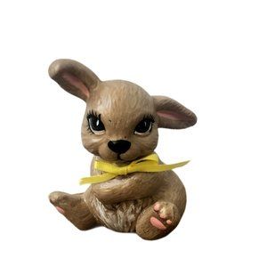 Vintage Brown Ceramic Bunny Rabbit Figurine 1987